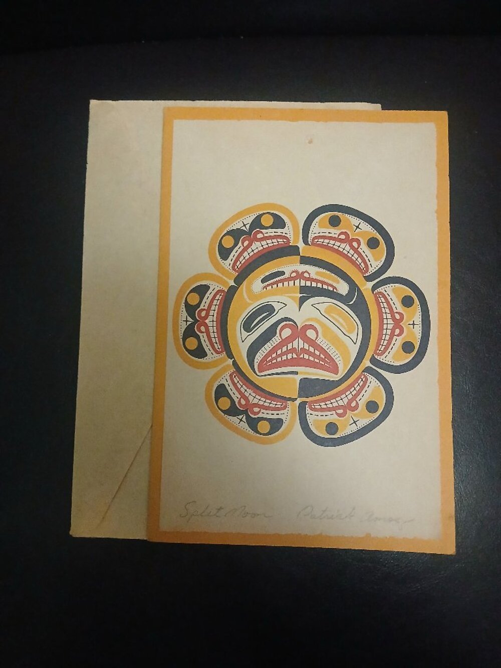 Vintage Print Card Patrick Amos Split Moon